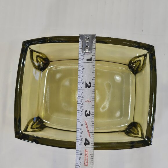 Vintage Duncan and Miller Patio Chartreuse Rectangular Snail Accented Candy Dish - Picture 8 of 11